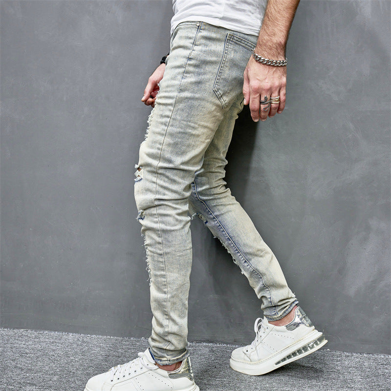 Men's Skinny Motorcycle Jeans - Skinny Motorcycle Jeans Men's Fashion