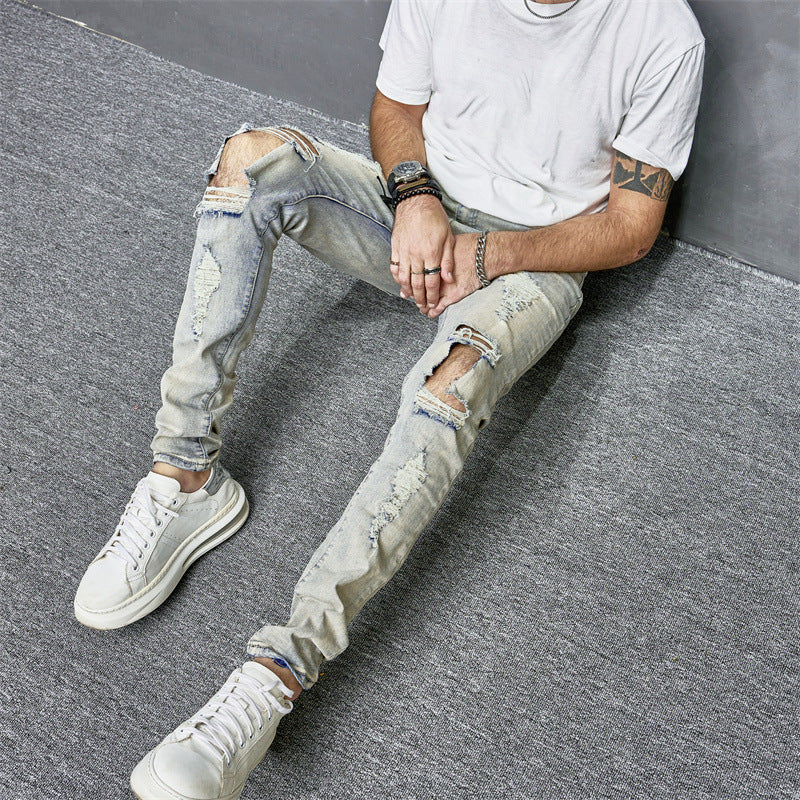 Men's Skinny Motorcycle Jeans - Skinny Motorcycle Jeans Men's Fashion