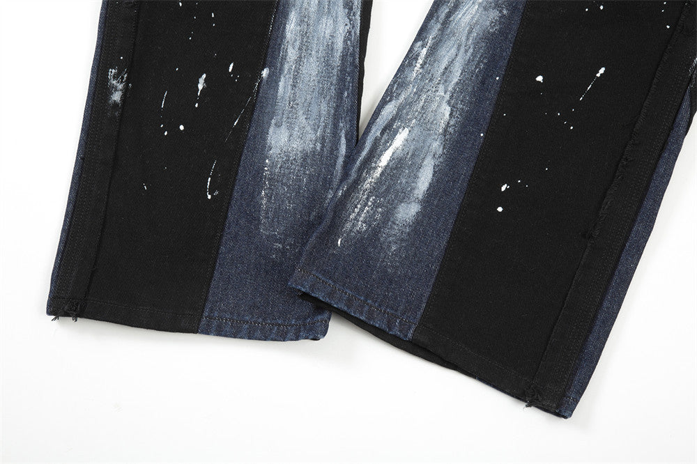 Painting Splash-ink Loose Jeans For Men