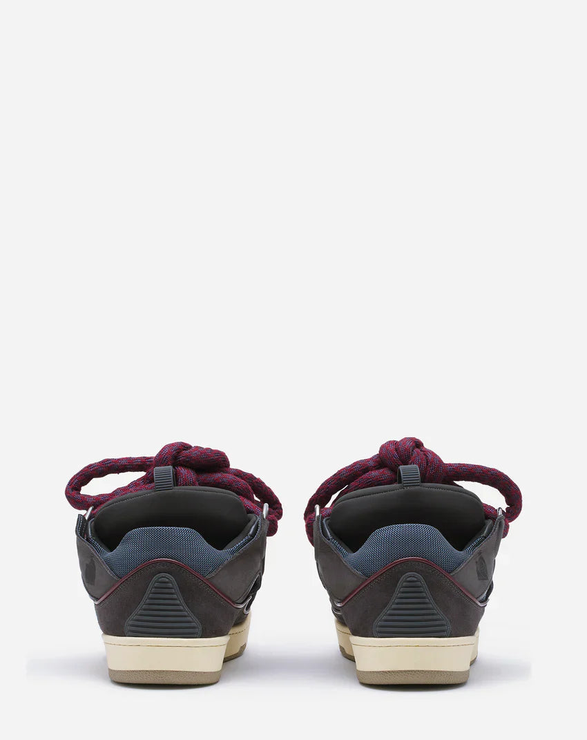 LANVIN CURB SNEAKERS IN LEATHER WITH SNAKE LACES