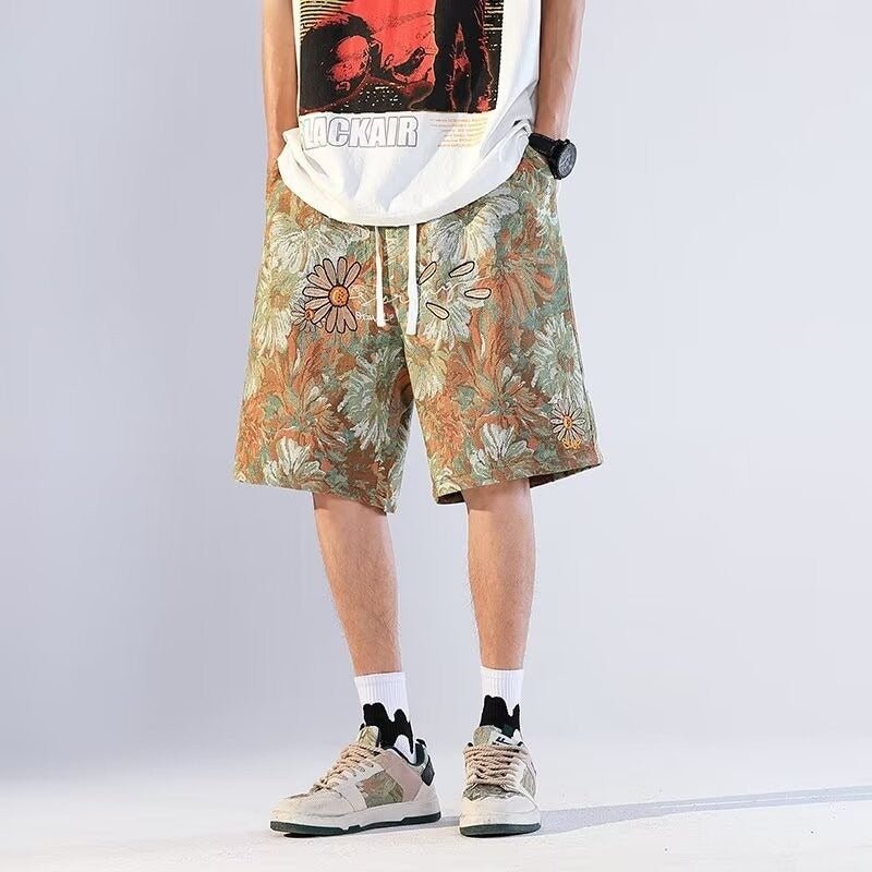 American Retro Shorts Men's Summer Japanese Ins Beach Pants