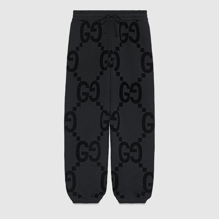 GUCCI FLOCKED PRINT COTTON FLEECE SWEATPANT