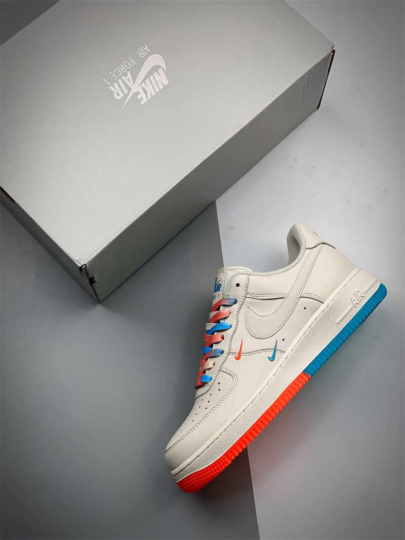 Nike Air Force 1 Low "Rice White/Orange-Blue"