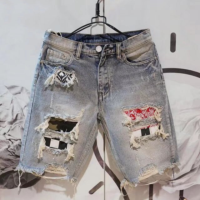 Men's Fashion Casual Ripped Denim Shorts