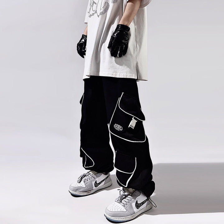 American Style Loose Straight Functional Ankle-tied Sports Trouser